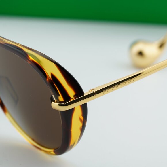 Bottega Veneta BV1436S 002 Square Sunglasses - Havana Gold/Brown main image 4